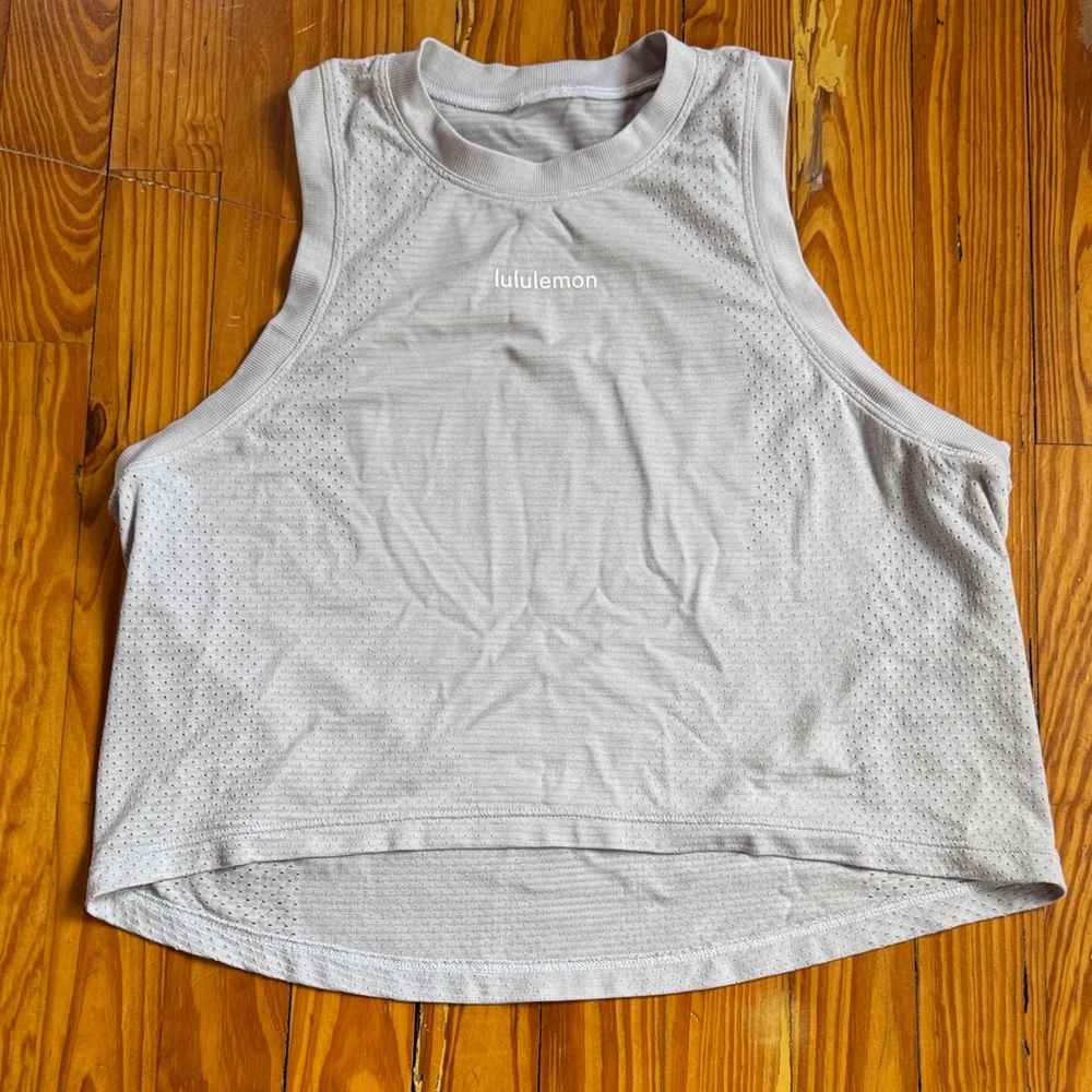 Lululemon Swiftly Tech High-Low Cropped Muscle Tank Size 6 White